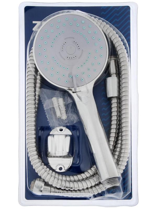 Набор для душа ZEIN Z0305, шланг 150 см, держатель, лейка 5 режимов, хром