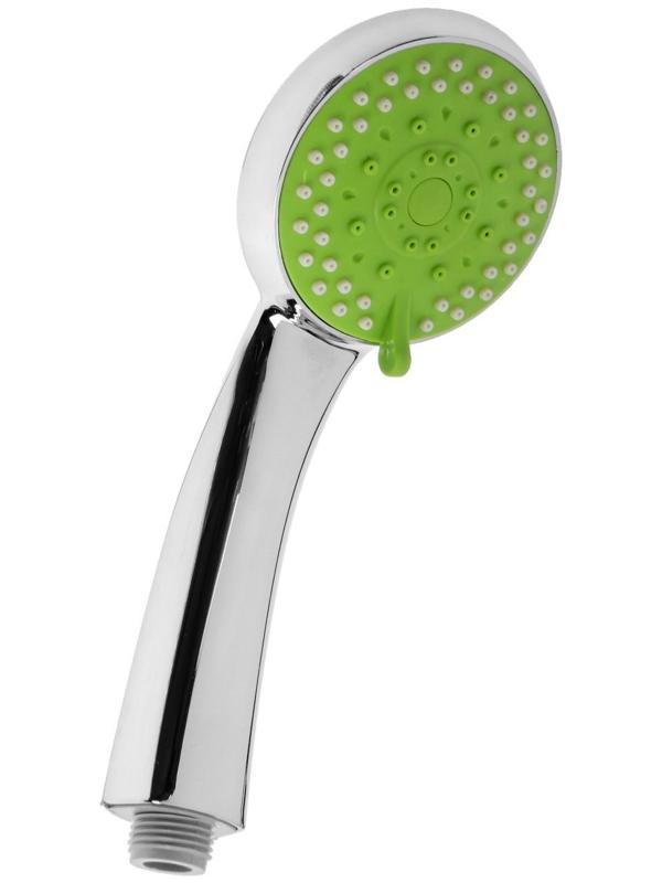 Набор для душа ZEIN Z0605, шланг 150 см, держатель, лейка 5 режимов, зеленый/хром