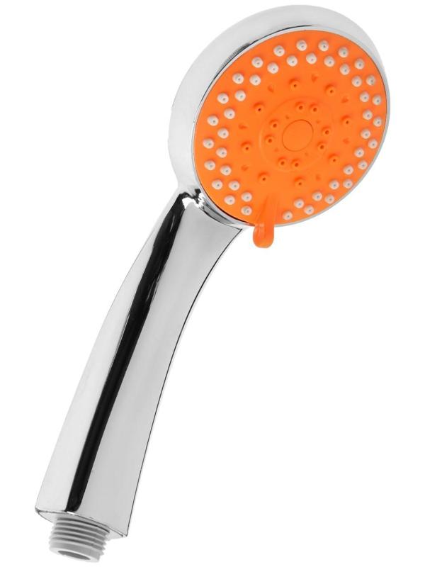 Набор для душа ZEIN Z0905, шланг 150 см, держатель, лейка 5 режимов, оранжевый/хром