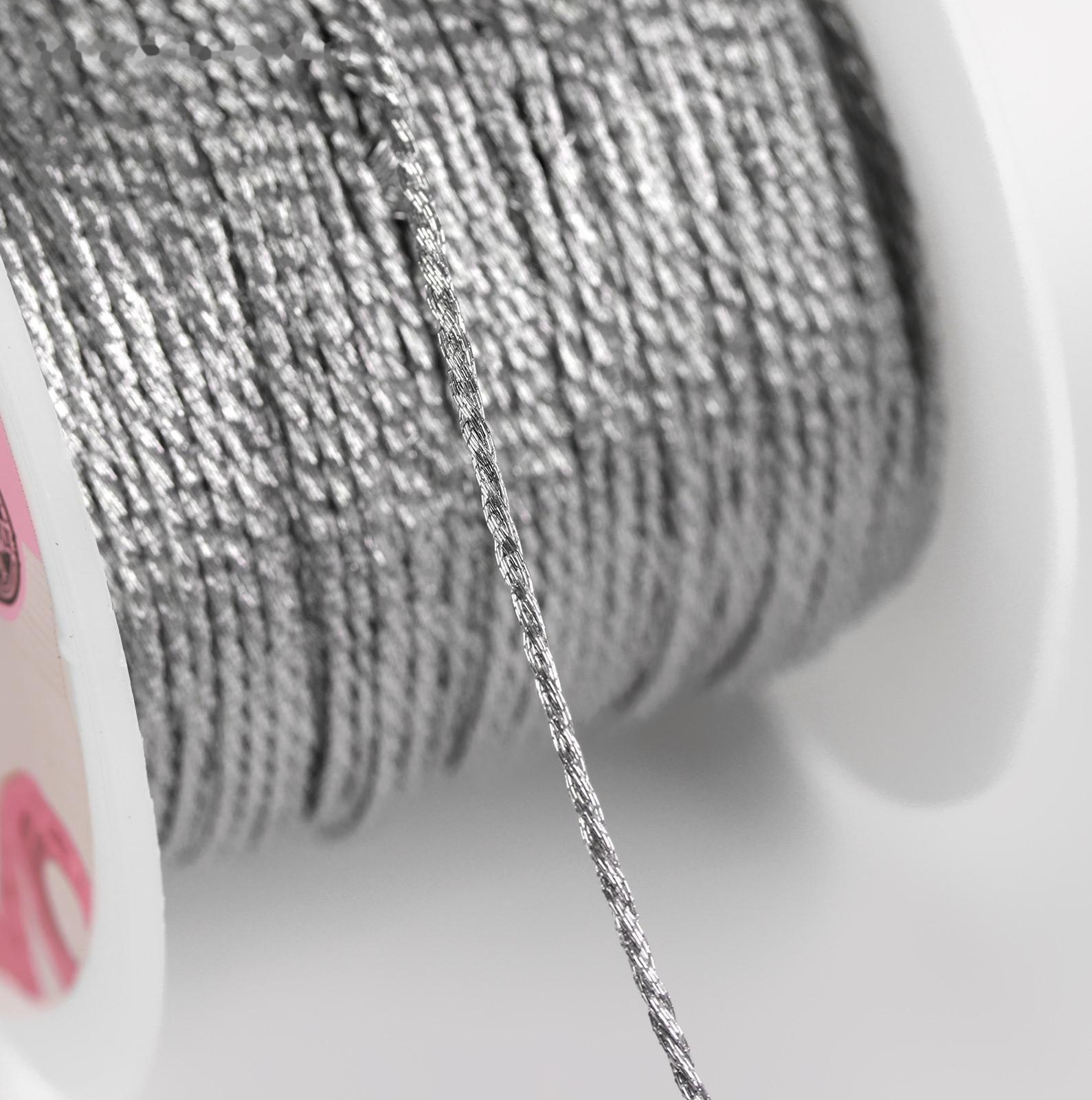 Нить для плетения, d = 1 мм, 25 ± 1 м, цвет серебряный