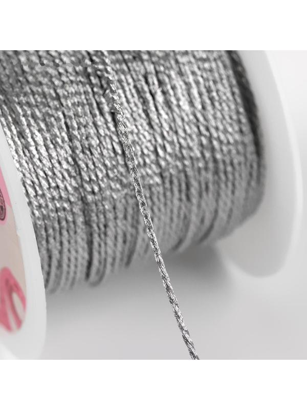 Нить для плетения, d = 1 мм, 25 ± 1 м, цвет серебряный