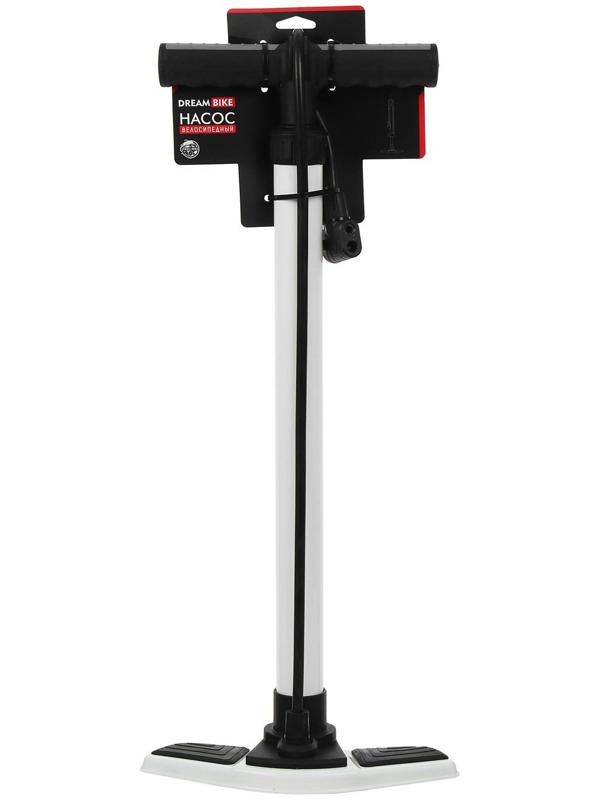 Насос велосипедный напольный Dream Bike, цвет белый