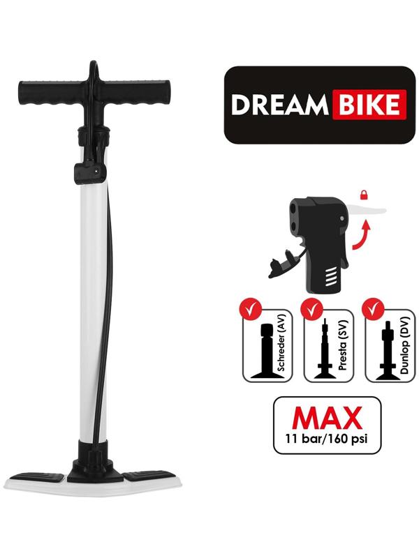Насос велосипедный напольный Dream Bike, цвет белый