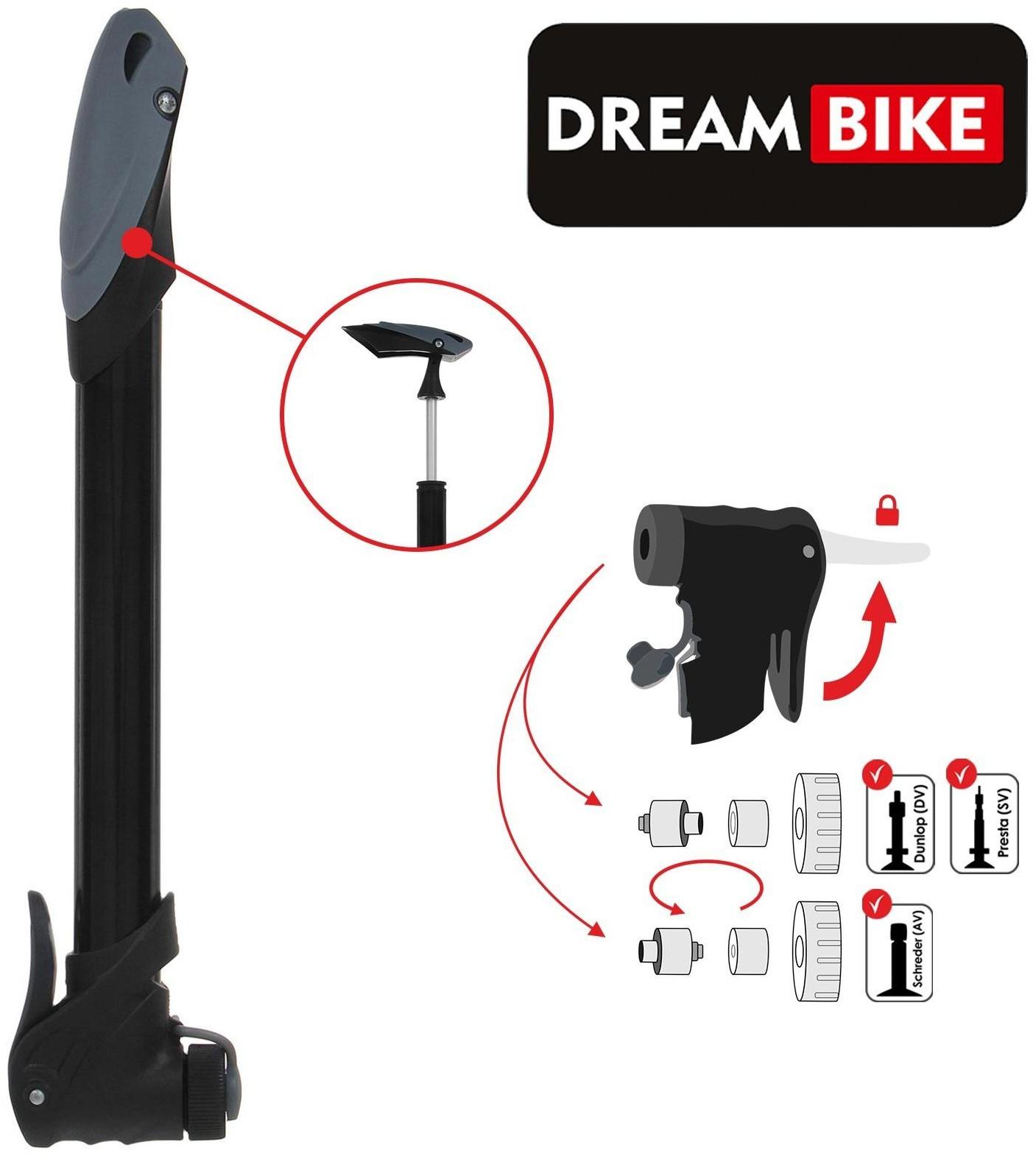 Насос ручной Dream Bike, цвет чёрный