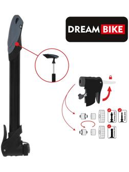 Насос ручной Dream Bike, цвет чёрный