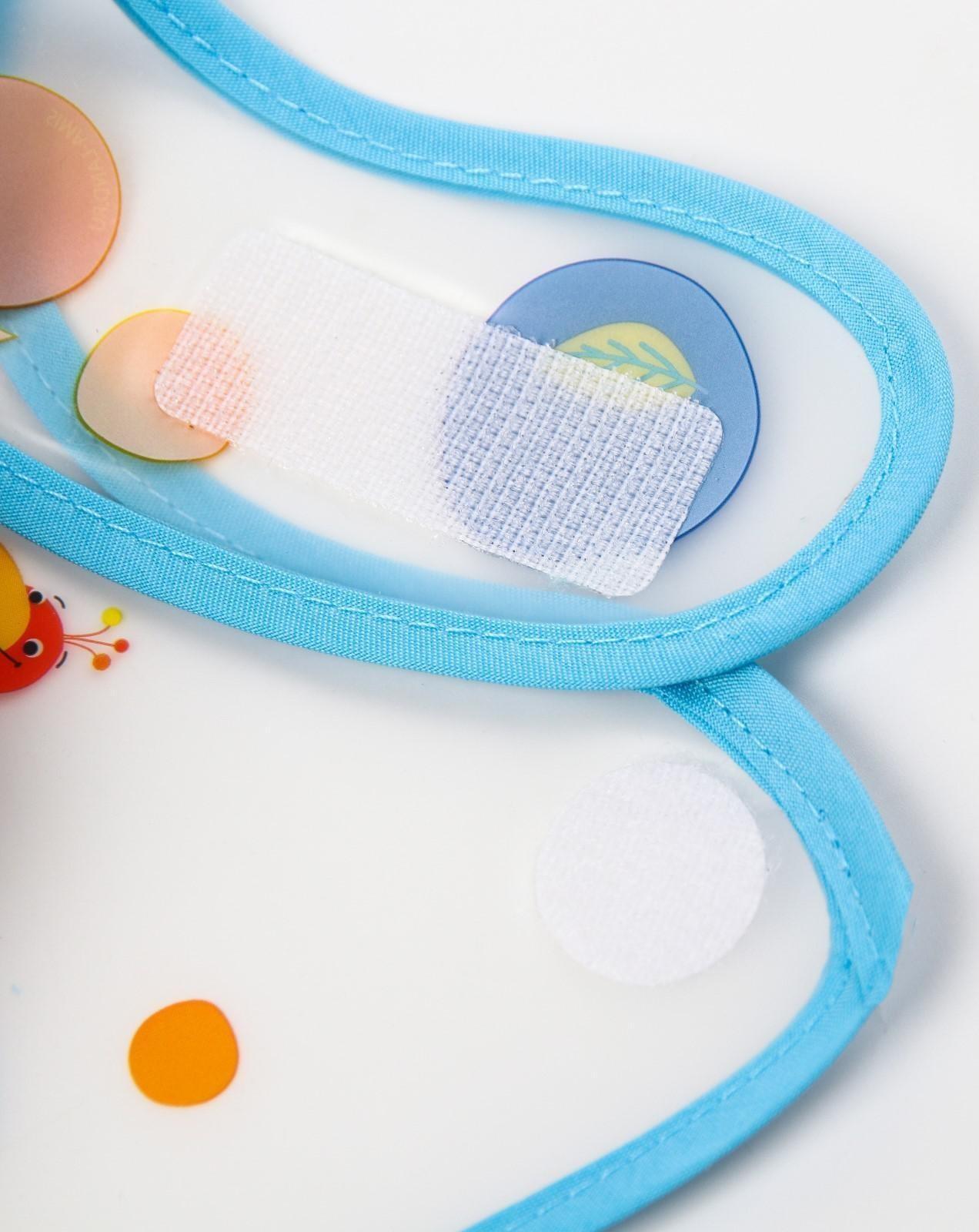 Нагрудник для кормления «Крошка - помпошка» непромокаемый на липучке, с помпошками, МИКС