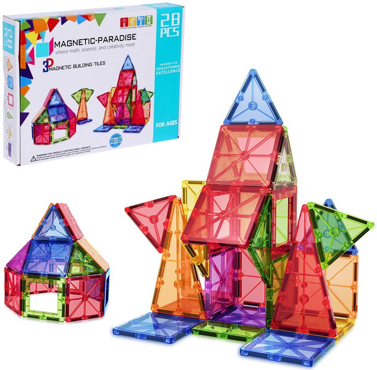 Конструктор магнитный «Геометрические фигуры» FYD1807-2, 28 деталей
