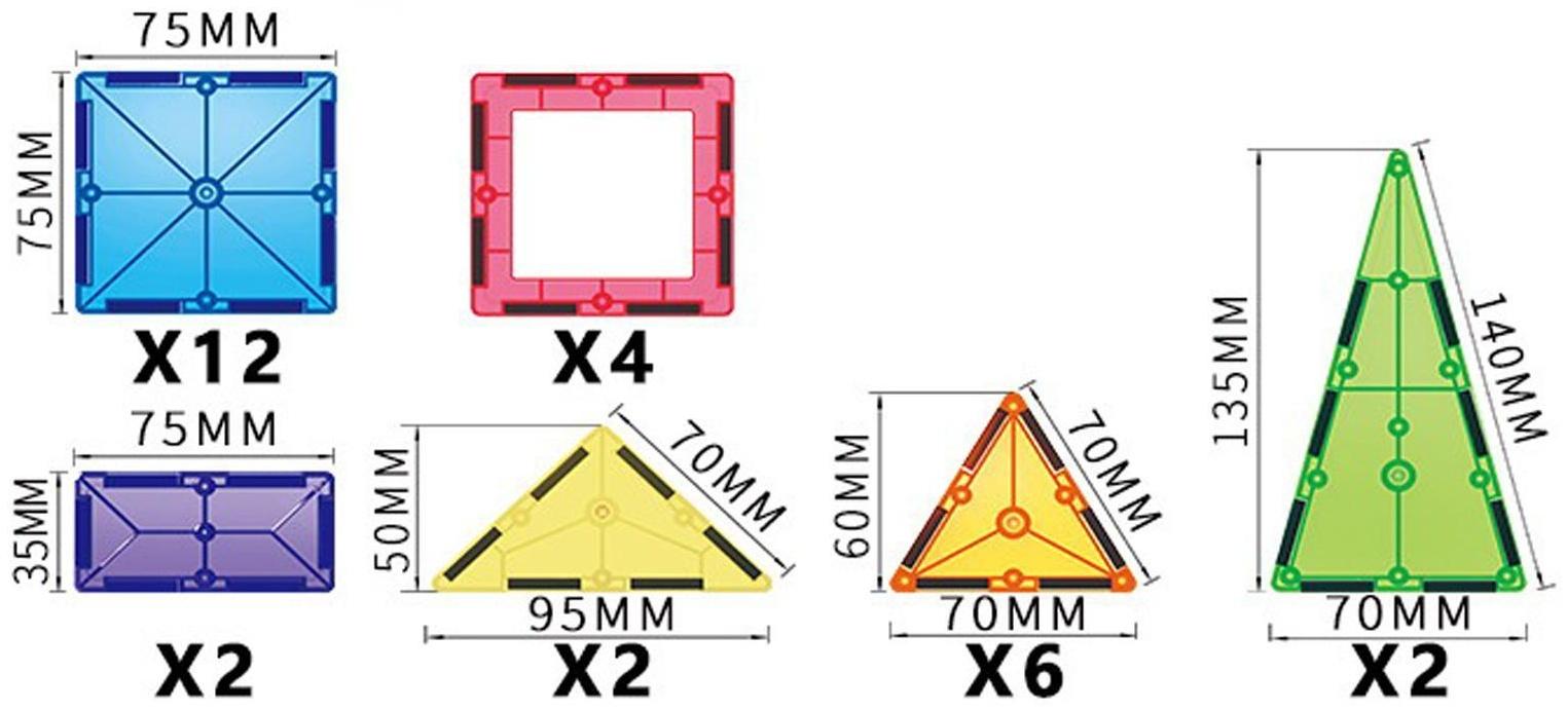 Конструктор магнитный «Геометрические фигуры» FYD1807-2, 28 деталей