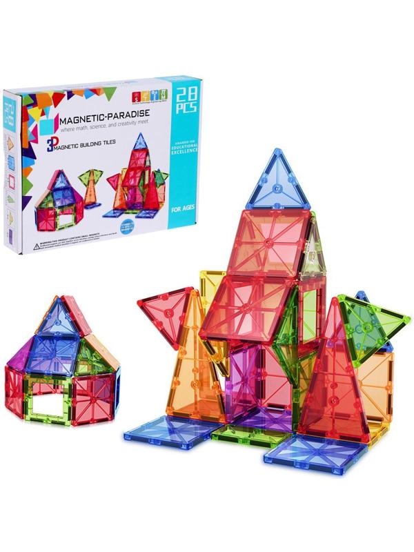 Конструктор магнитный «Геометрические фигуры» FYD1807-2, 28 деталей