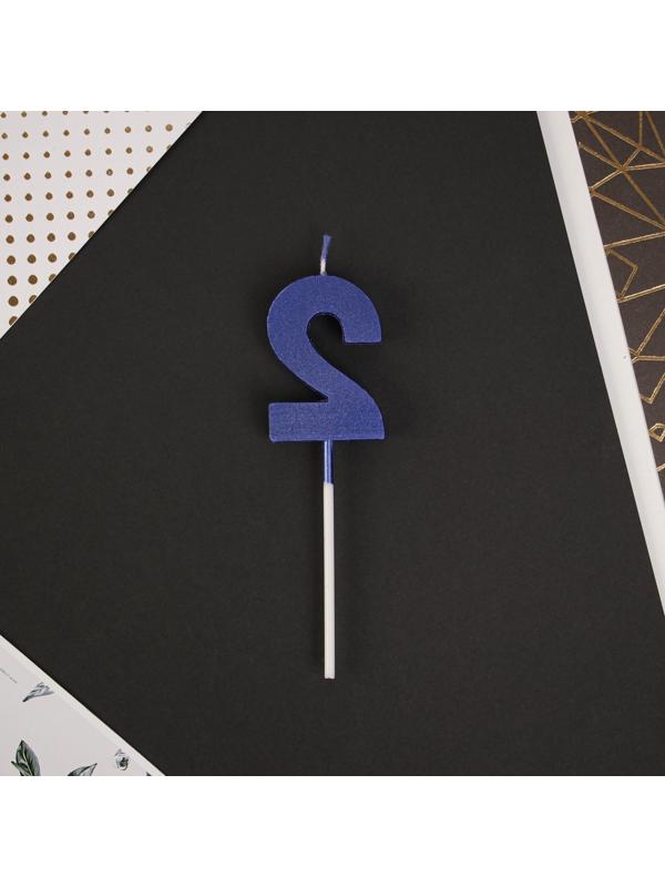 Свеча в торт цифра «2», фиолетовая