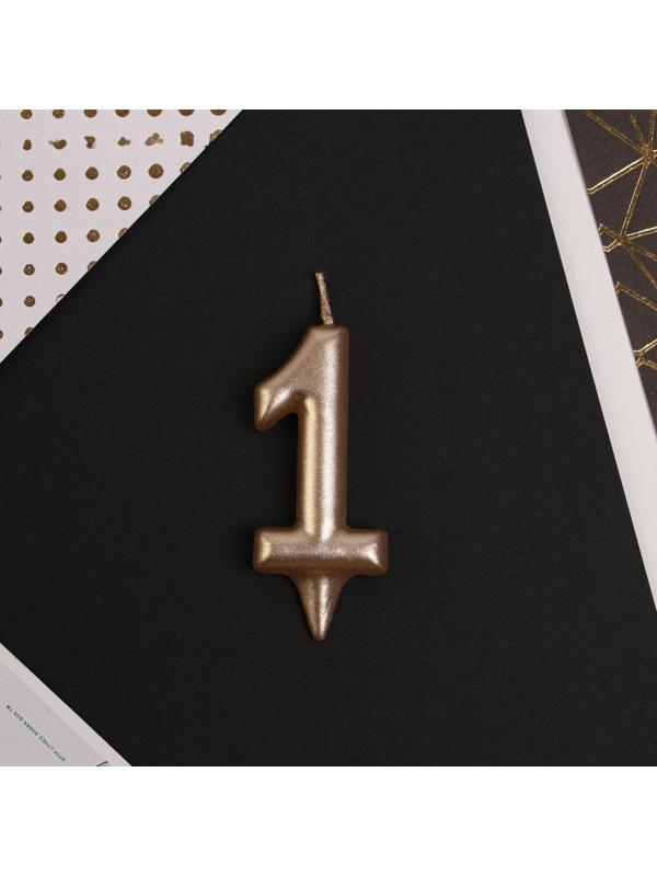 Свеча-цифра в торт «1», шампань