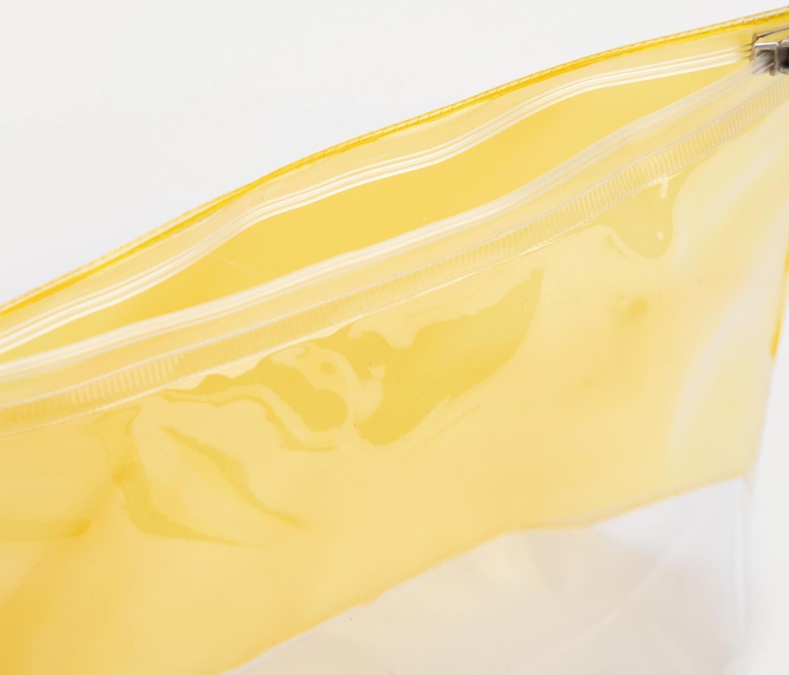 Косметичка с застежкой зип-лок, цвет прозрачный/жёлтый