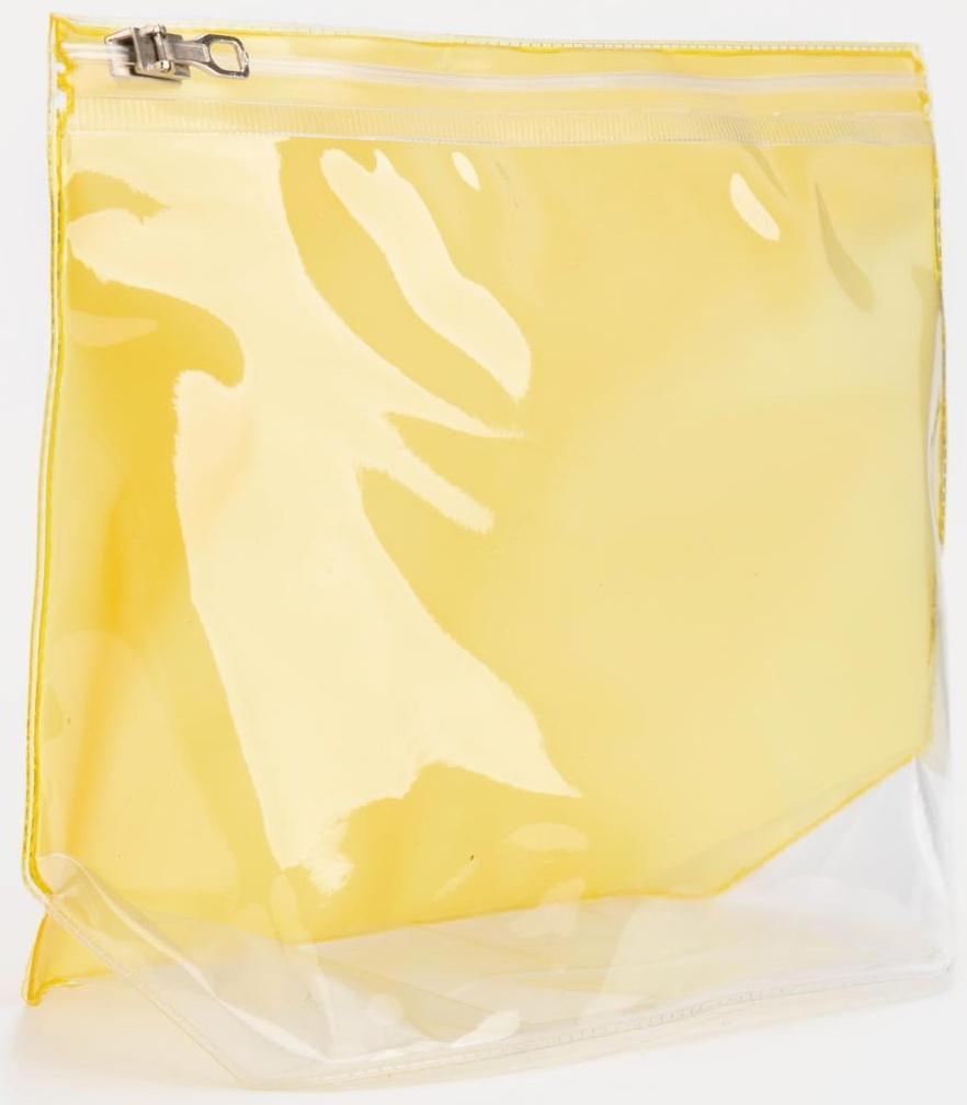 Косметичка с застежкой зип-лок, цвет прозрачный/жёлтый