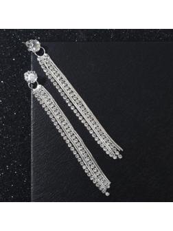 Серьги висячие со стразами 