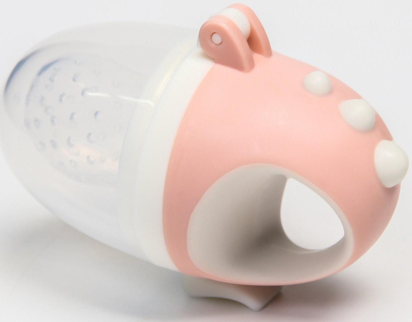 Ниблер для прикорма с силиконовой сеточкой «Дракончик», цвет розовый