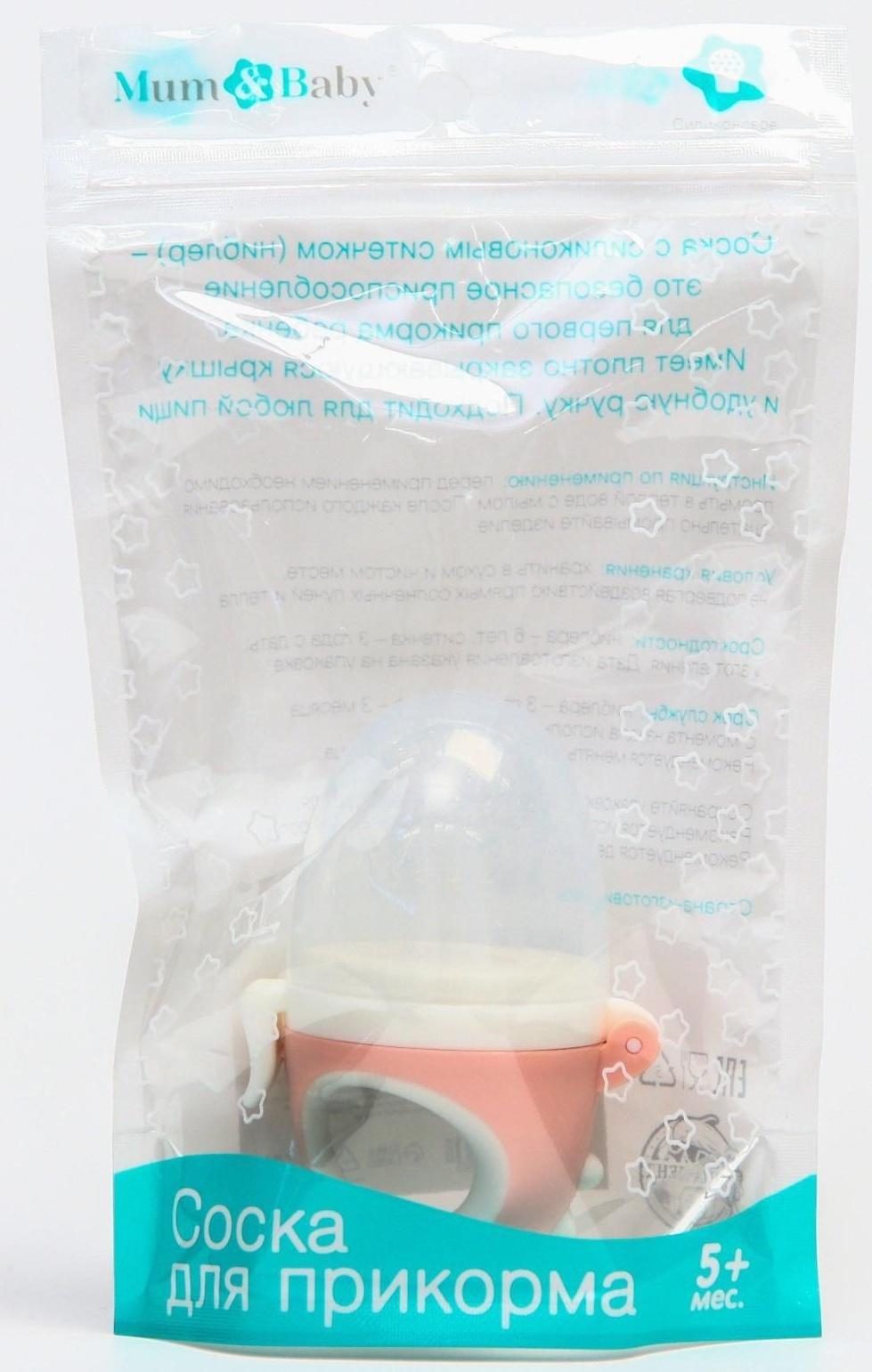 Ниблер для прикорма с силиконовой сеточкой «Дракончик», цвет розовый