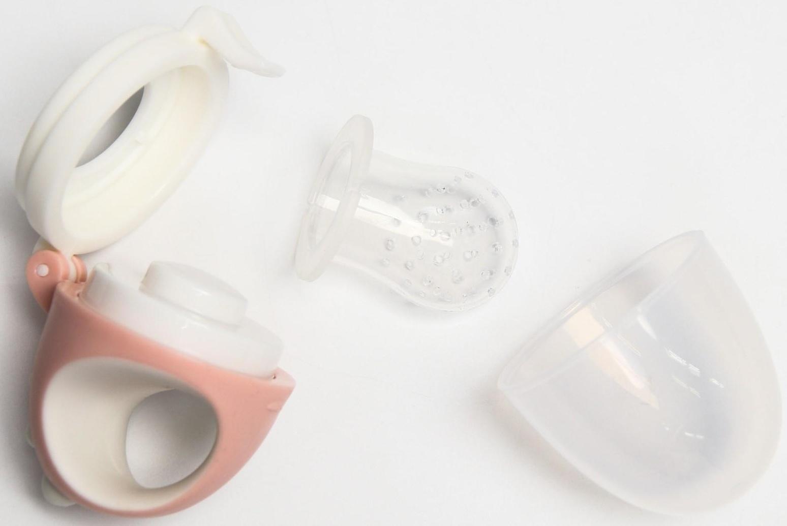 Ниблер для прикорма с силиконовой сеточкой «Дракончик», цвет розовый