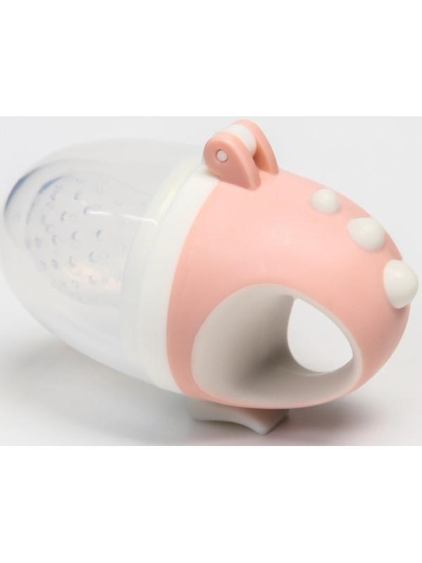 Ниблер для прикорма с силиконовой сеточкой «Дракончик», цвет розовый