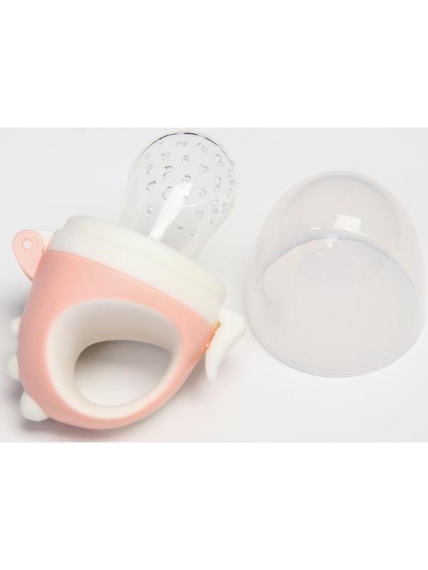 Ниблер для прикорма с силиконовой сеточкой «Дракончик», цвет розовый