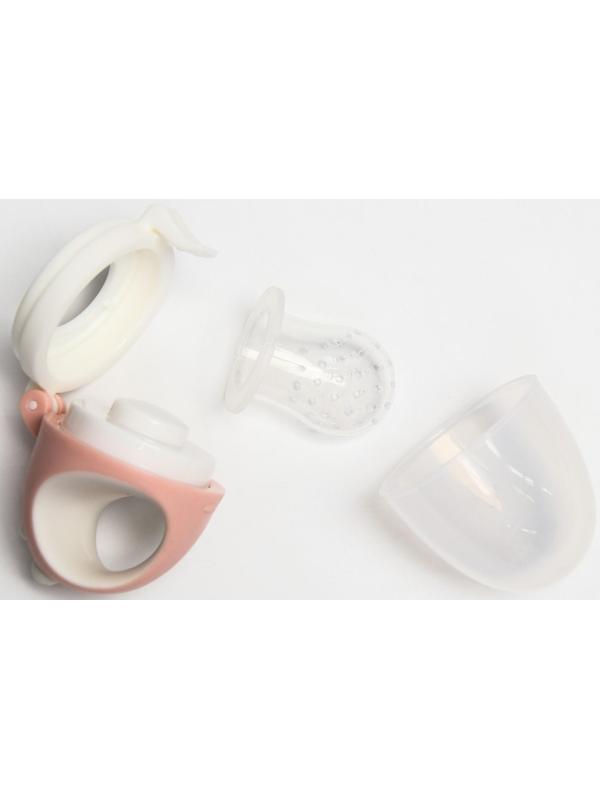 Ниблер для прикорма с силиконовой сеточкой «Дракончик», цвет розовый