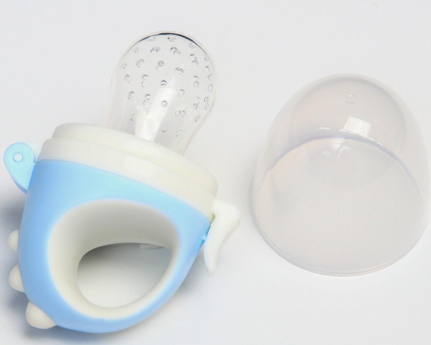 Ниблер для прикорма с силиконовой сеточкой «Дракончик», цвет голубой