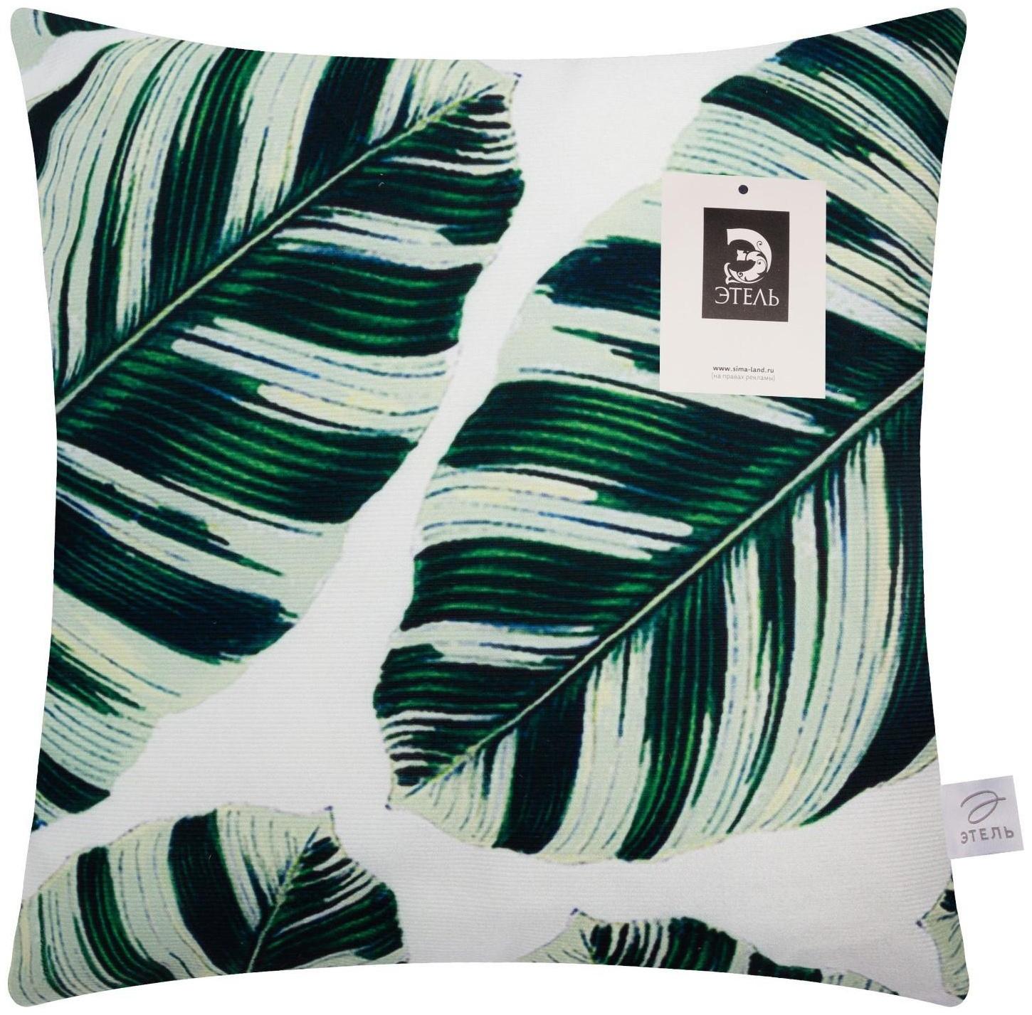 Наволочка декоративная Этель Тропики «Leaves» 40х40 см, велюр