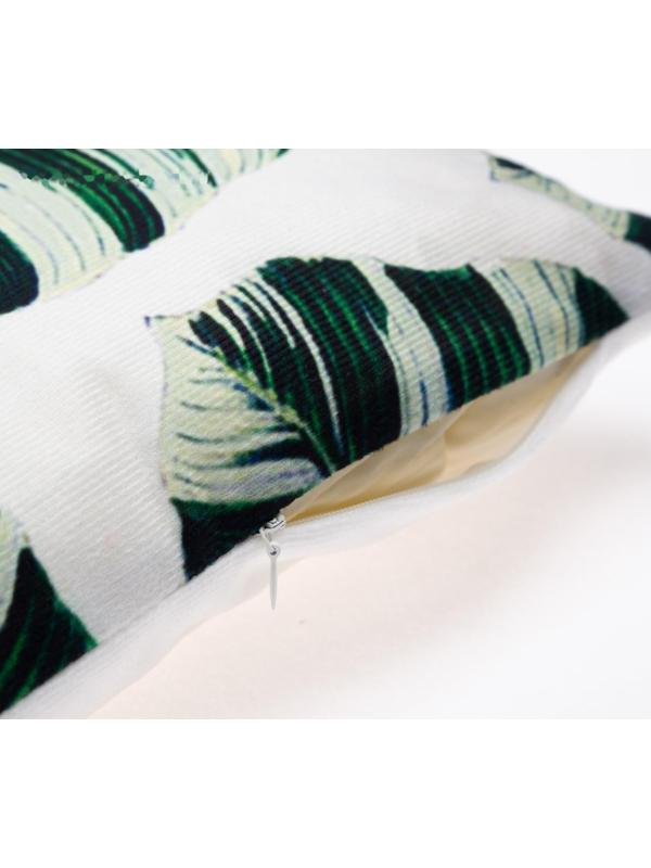 Наволочка декоративная Этель Тропики «Leaves» 40х40 см, велюр