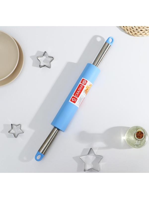 Скалка Доляна «Курум», 50×5 см, цвет голубой