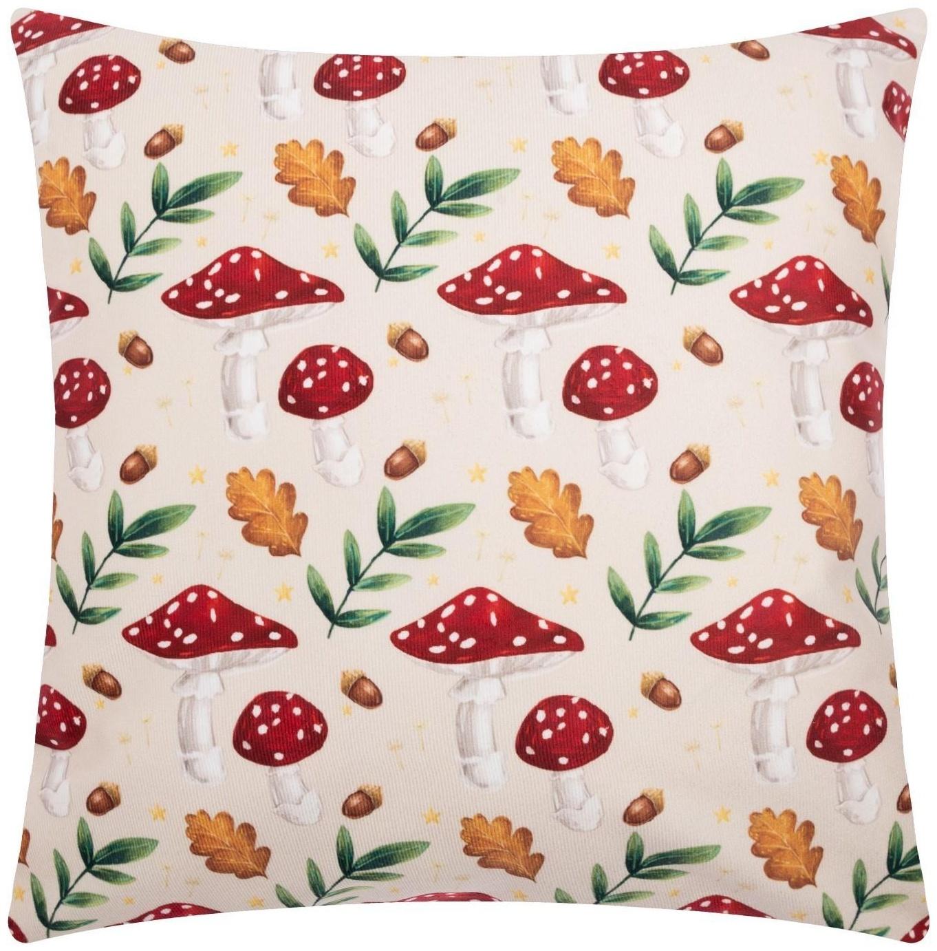 Наволочка декоративная Этель «Грибы» 40х40 см, 100% п/э, велюр