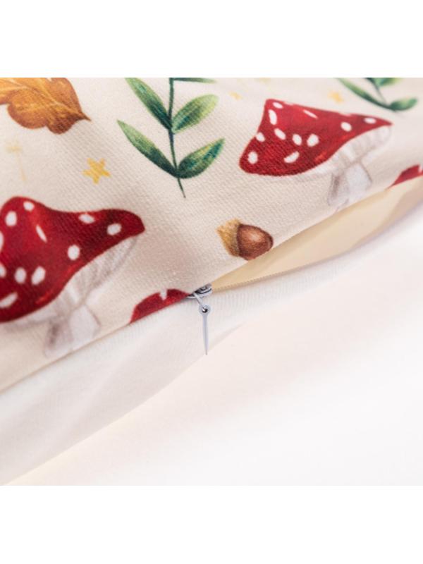 Наволочка декоративная Этель «Грибы» 40х40 см, 100% п/э, велюр