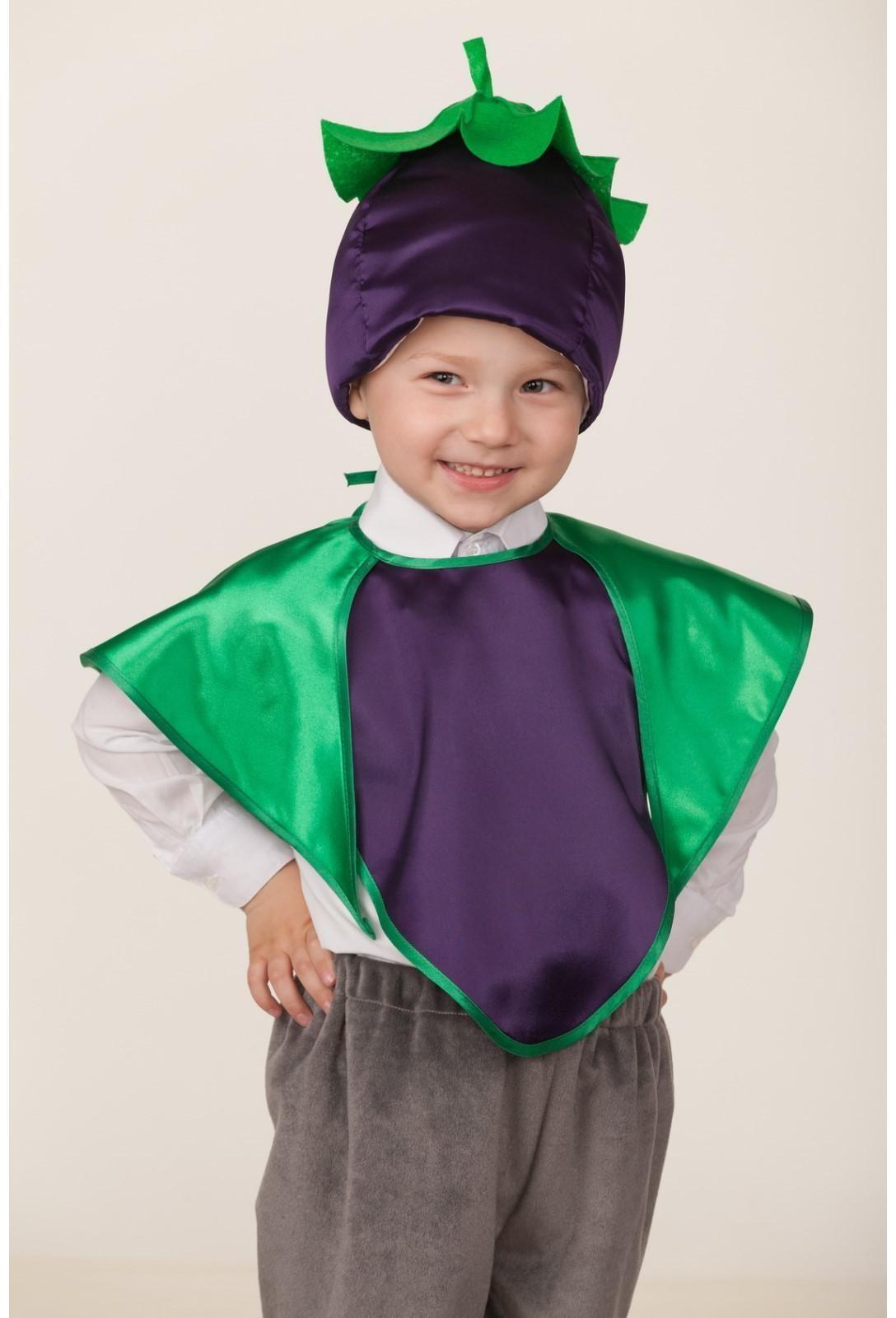 Карнавальный костюм «Баклажан», жилет, головной убор, р. 30, рост 116 см