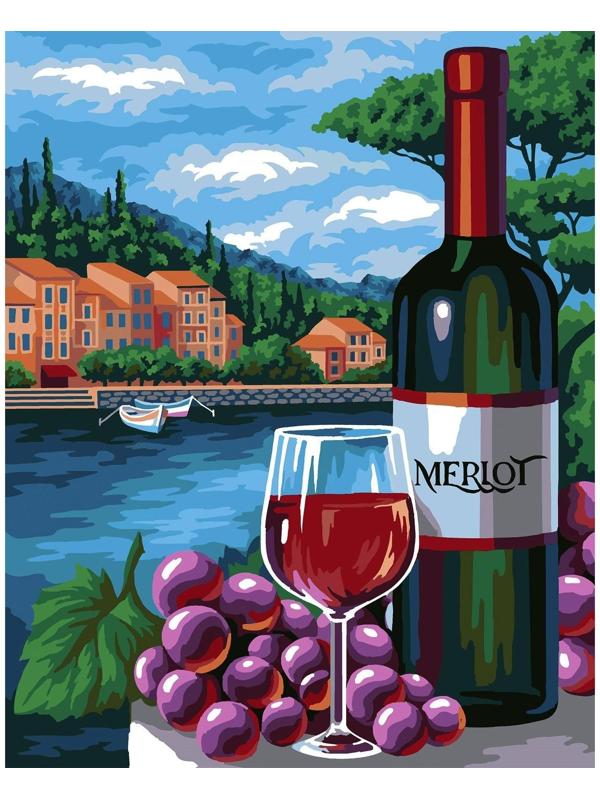 Картина по номерам на холсте с подрамником «Вино» 40х50 см