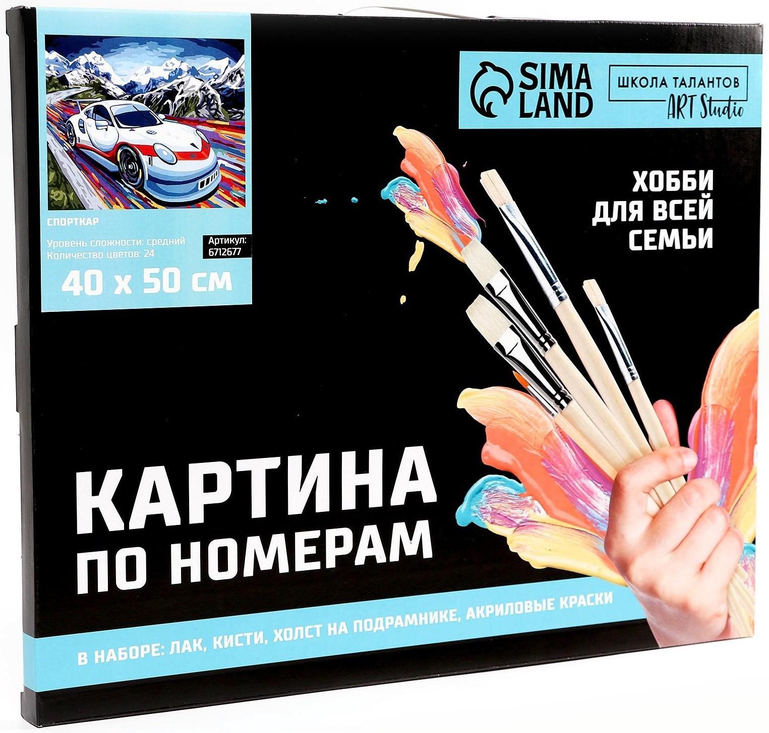 Картина по номерам на холсте с подрамником «Спорткар» 40х50 см