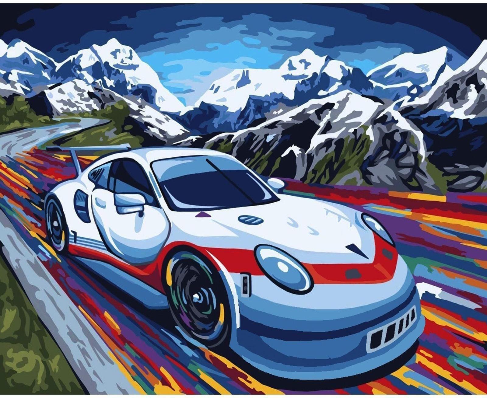 Картина по номерам на холсте с подрамником «Спорткар» 40х50 см