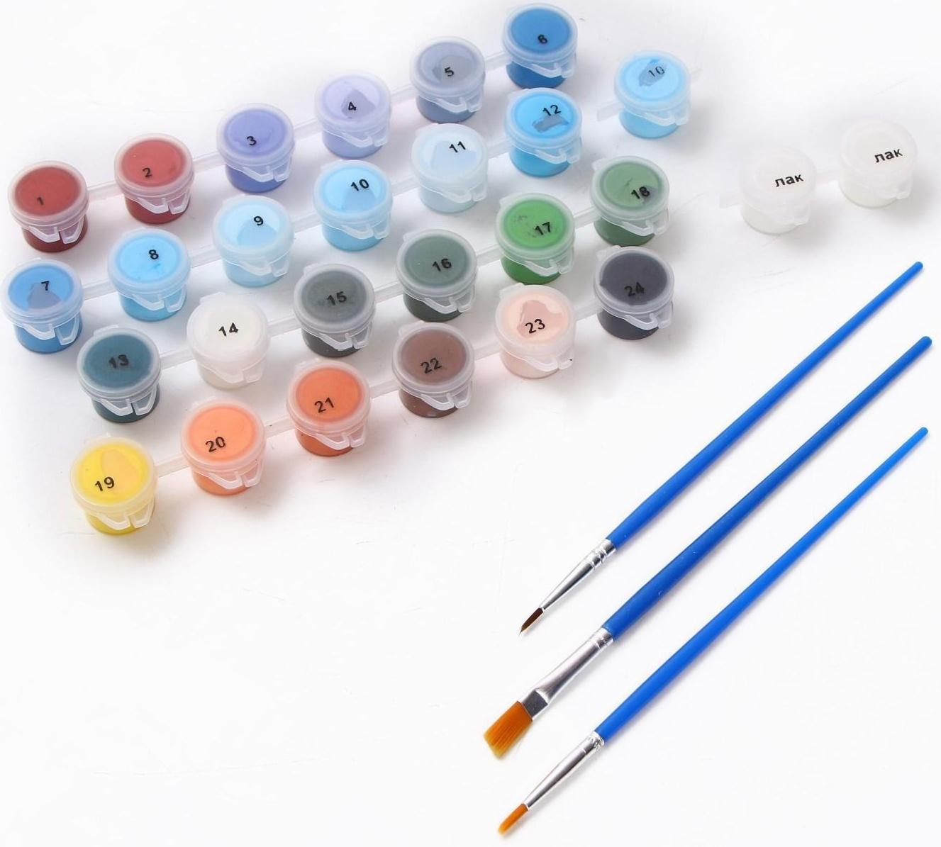 Картина по номерам на холсте с подрамником «Дельфины-друзья» 40х50 см