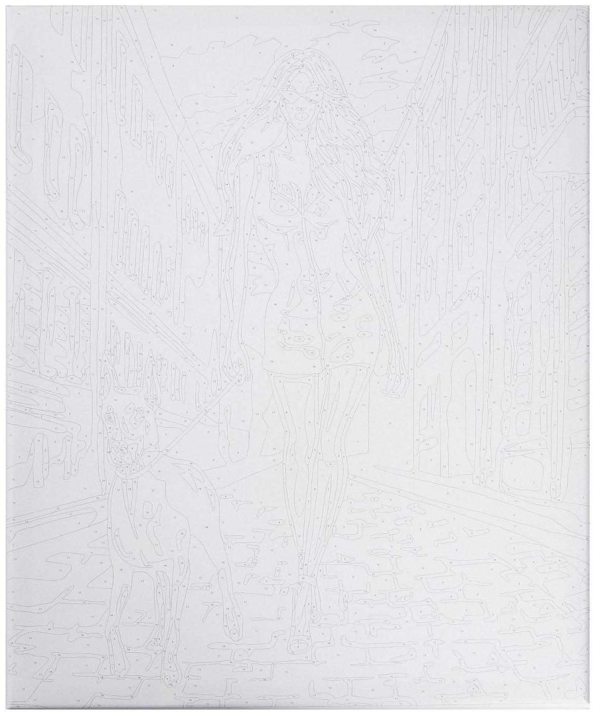 Картина по номерам на холсте с подрамником «Девушка в чёрном» 40х50 см