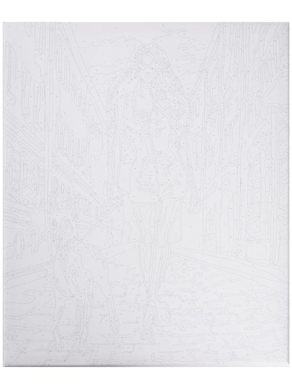 Картина по номерам на холсте с подрамником «Девушка в чёрном» 40х50 см