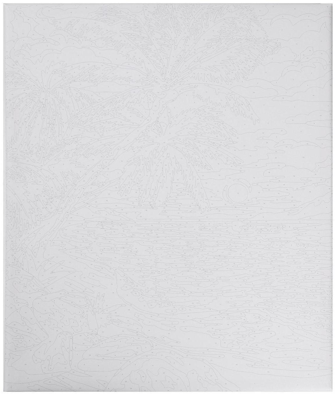 Картина по номерам на холсте с подрамником «Закат на море» 40х50 см