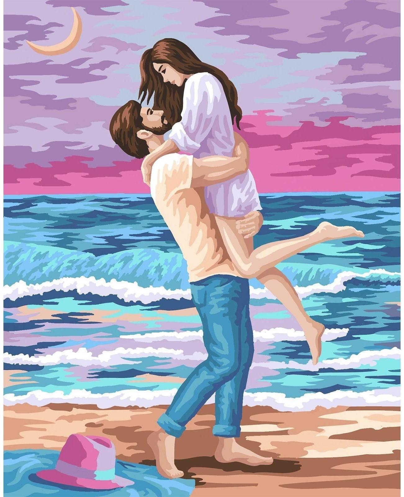 Картина по номерам на холсте с подрамником «Счастливая пара» 40х50 см