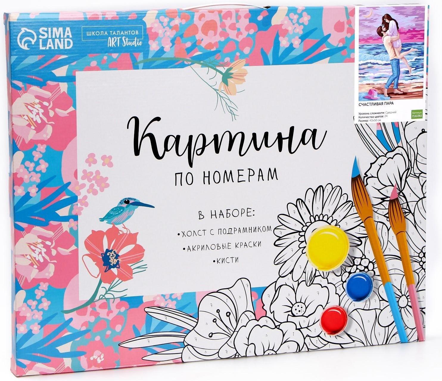 Картина по номерам на холсте с подрамником «Счастливая пара» 40х50 см