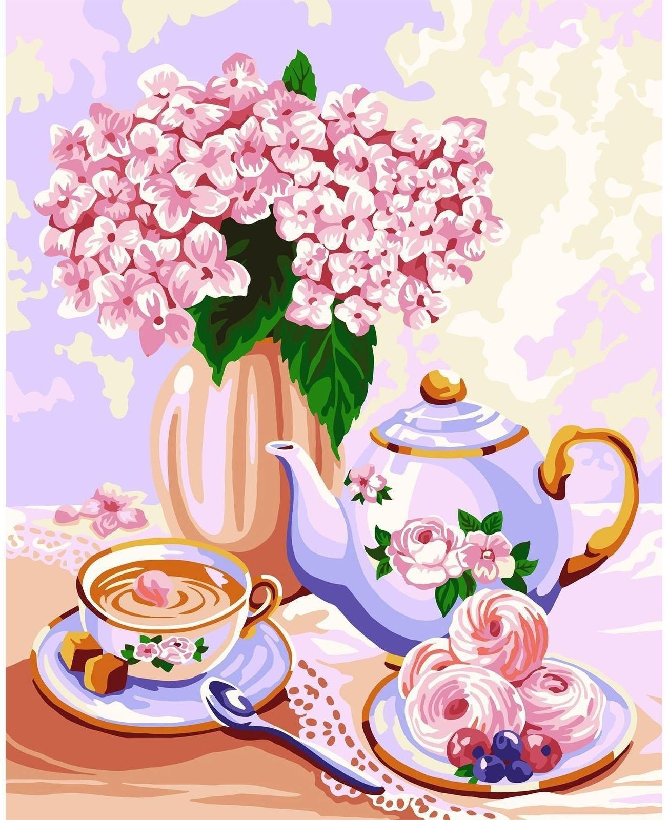 Картина по номерам на холсте с подрамником «Утреннее чаепитие» 40х50 см