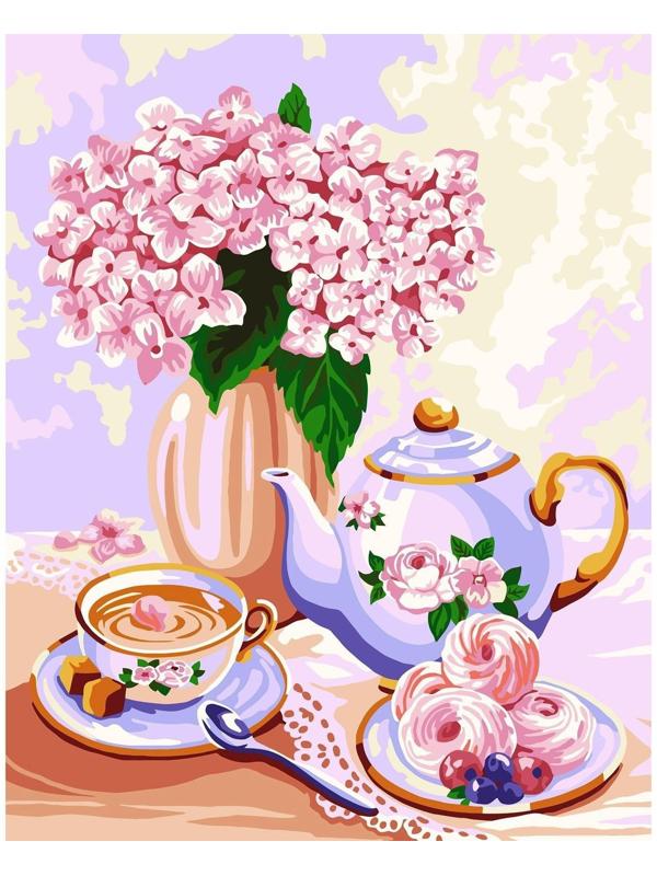 Картина по номерам на холсте с подрамником «Утреннее чаепитие» 40х50 см