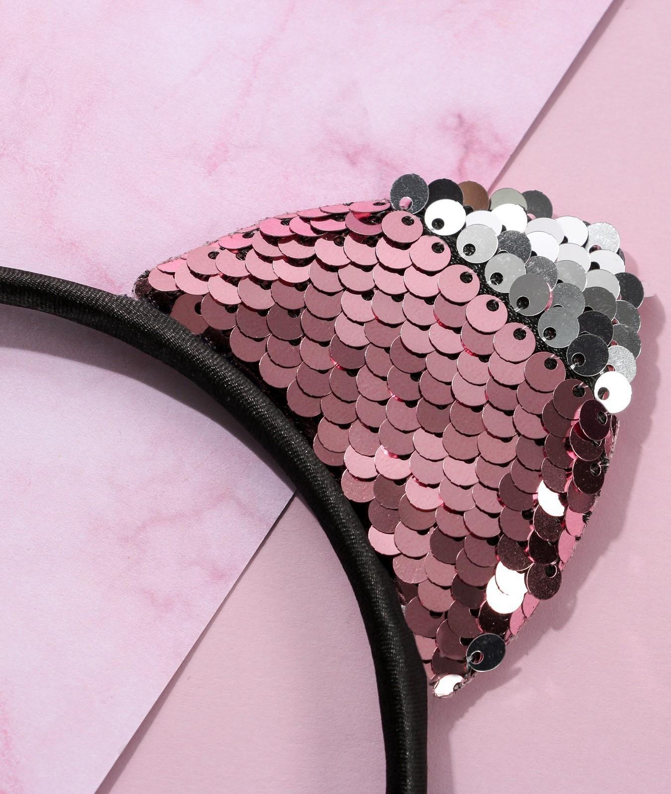 Ободок для волос ушки кисы, розовый