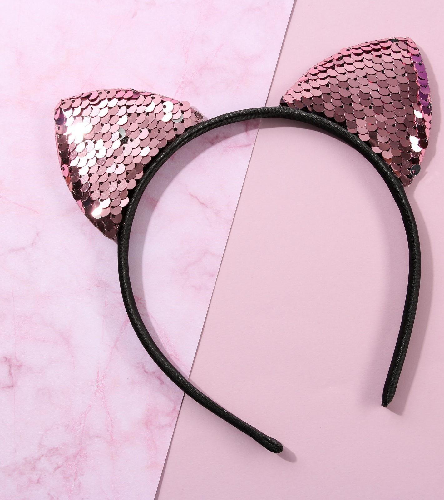 Ободок для волос ушки кисы, розовый