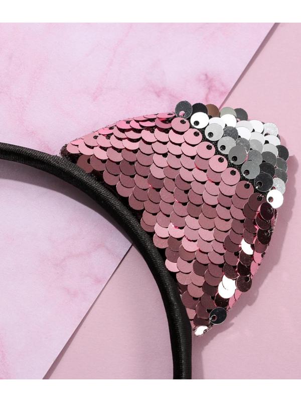 Ободок для волос ушки кисы, розовый