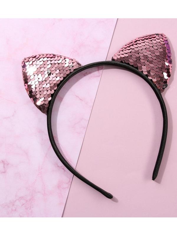 Ободок для волос ушки кисы, розовый