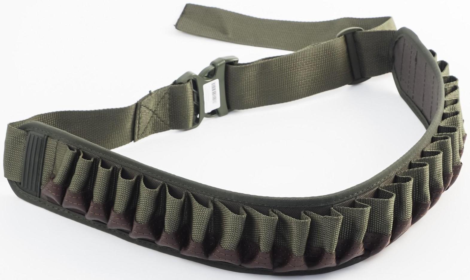 Патронташ открытый Люкс под 12 калибр, на 25 патронов, кордура, кожа