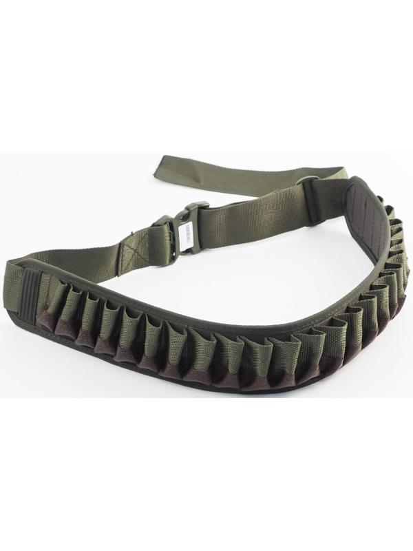 Патронташ открытый Люкс под 12 калибр, на 25 патронов, кордура, кожа