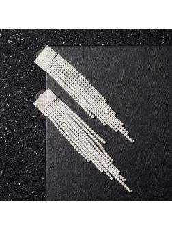 Серьги висячие со стразами 