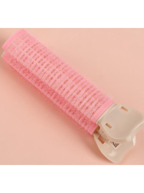 Бигуди для прикорневого объема, с зажимом, 2 × 1 см, 10,7 см, цвет розовый/бежевый